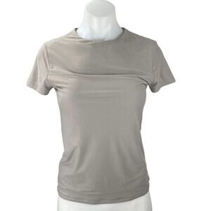 Abercrombie & Fitch Beige Tan Crewneck Short Sleeve Slim Tee T-shirt Top Size M